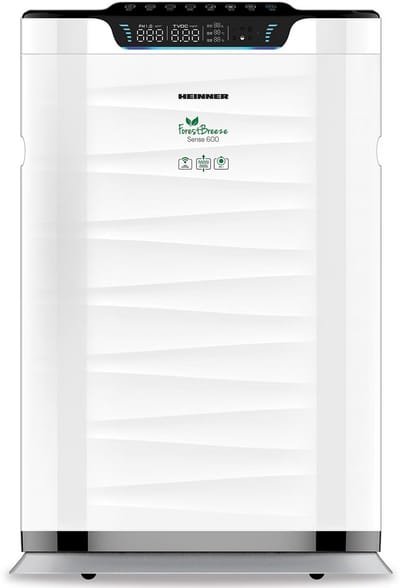 Heinner Luchtreiniger – 75 W – CADR 600 m³/u – Geschikt voor 42–72 m² – WiFi – Air Purifier met HEPA H11-filter – PM2.5 Sensor & Display – Ionisator – 12 uurs Timer – 5 Snelheden – Wit