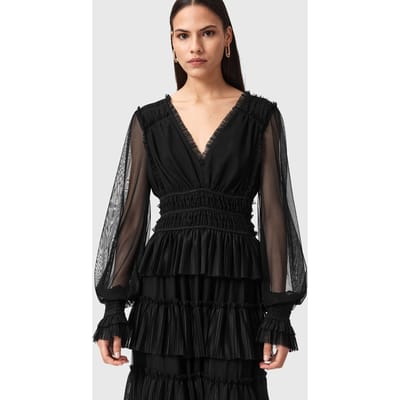 AllSaints Xantara Dress Black Taglia: 2 | Maxi abiti Outlet | Donna | Nero