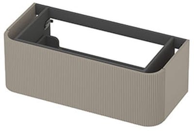 INK - Afgeronde Onderkast Gelakt 1 Lade Softclose met Gefreesd Front Tbv Grepen - 1000x450x350 Mm - Mat Creme Cotton