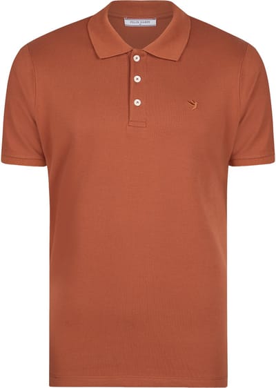 Felix Hardy Polo Shirt Korte Mouw Katoenen Pique Heren Terracotta - M