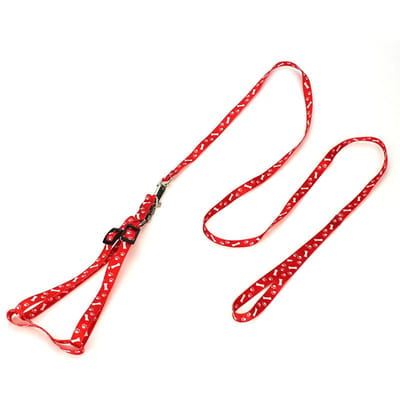 Kleine Hond Kat Tuig Lijn Verstelbaar Vest Halsband Puppy Buiten Wandelen Chihuahua Terriër Schnauzer XS red