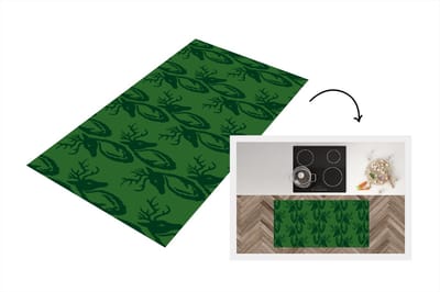 Keukenloper - Loper keuken - Patronen - Groen - Hert - 120x60 cm - Keukenloper vinyl