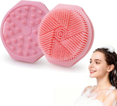 Dubbele Silicone Body Brush voor Massage en Peeling, Makkelijk te Reinigen, Geschikt voor Alle Huidtypes (Roze)