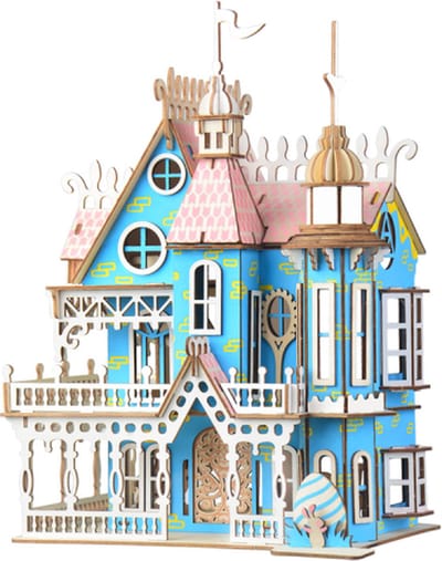 De Bouwplaats Poppenhuis Villa Fantasia - Houten bouwpakket 1:48 - 174 onderdelen