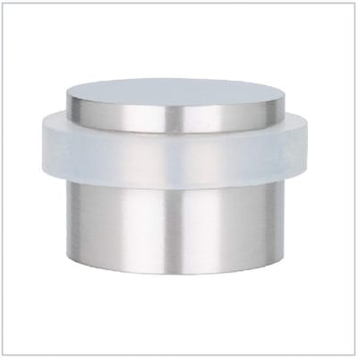 Unyqoos® Zelfklevende deurstopper van roestvrij staal met wit rubber en eenvoudig te bevestigen