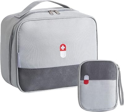 Set van 2 Eerste Hulp Tassen - Draagbare Waterdichte Medicijn Tas voor Thuis, Kantoor en Kamperen - Hoge Capaciteit, 25 cm, Oxford Stof