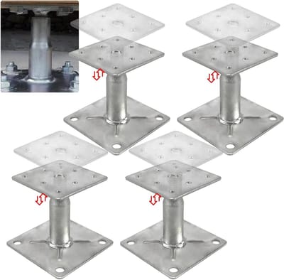 Verstelbare Vloersteunvijzels - Mini Schroefkrik - Vloeren Stabiliseren - Compact Krachtig Ontwerp - 3.5 tot 6 inch - Zilver
