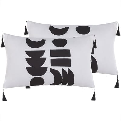 LIRIOPE - Sierkussen set van 2 - Wit - 30 x 50 cm - Polyester