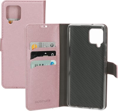 Mobiparts hoesje geschikt voor Samsung Galaxy A42 5G - Saffiano Wallet/Portemonnee hoesje - Magneet Sluiting - 3 Opbergvakken - Roze