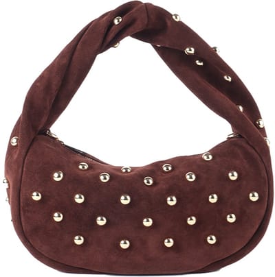 Giuliano lederen schoudertas Alexandra - Suede - Made in Italy - Koffie