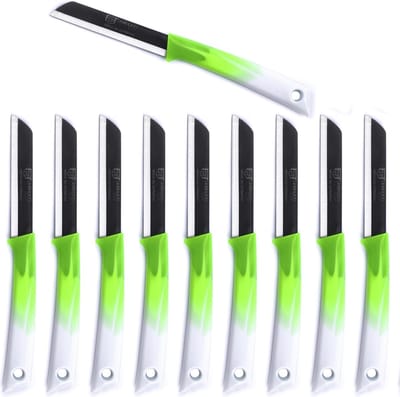 Solingen Schilmesje Duits Rvs Groen/Wit - 19,5 cm. met beschermhoes - 10 stuks