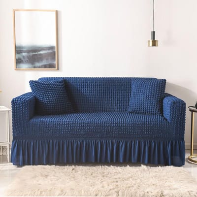 1/2/3/4 vliegende zitplaats seersucker woonkamer bankhoes elastische bankhoes elastisch effen dikte elastische bankhoes 1 Seat 90-140 cm gray