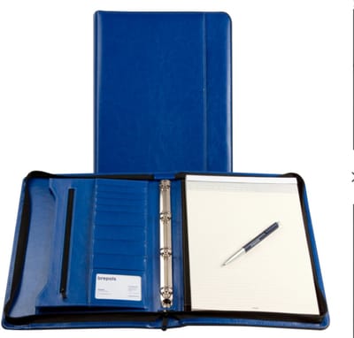 Brepols Palermo Kunstleder schrijfmap - 4 rings met schrijfblok - Royal Blue
