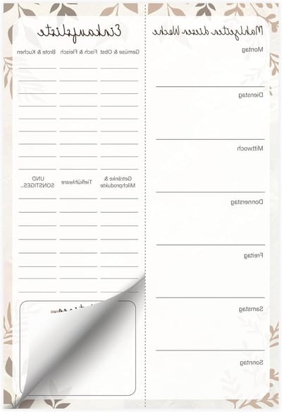 Notitieblok voor Boodschappen, Bruin, Ideaal voor de Koelkast, Handig en Praktisch, Organiseer Je Aankopen