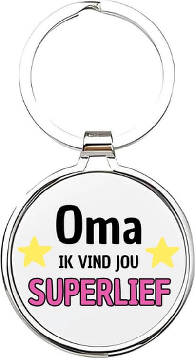 Akyol - oma ik vind jou superlief Sleutelhanger - Oma - de liefste oma's - oma sleutelhanger - grootmoeder sleutelhanger - sleutelhanger voor oma - familie sleutelhanger - verjaardagscadeautje - cadeau voor oma - grandmother - bebbe - 4 x 7,5 CM