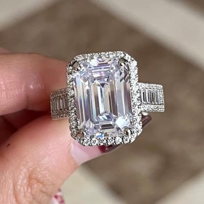 Delicate Luxe Trouwringen Voor Vrouwen Mode Zilverkleurig Metaal Ingelegd Vierkante Kubieke Zirconia Trouwringen Sieraden 6