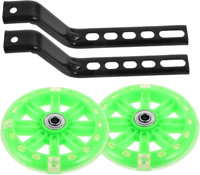 Fiets Trainingswielen - Zijwieltjes Kinderfiets - Leren Fietsen - Verstelbare Stabiliteit - 28 cm Lengte - Groen