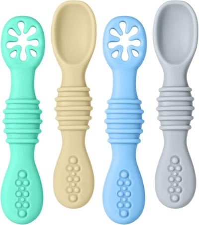 Training Lepels voor Baby's en Kinderen - Ideaal voor Tandjes en Eten, Aanbevolen door Voedingsdeskundigen (Kleur 1)