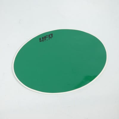 groene ufo vintage motorfiets ovale voorplaat achtergrond sticker bord
