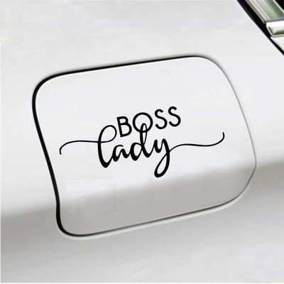 Bumpersticker - Boss Lady - 6 X 14,8 - Zwart