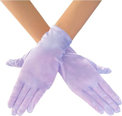 Elegante Satijnen Korte Opera Handschoenen voor Dames - 1920s Polslengte Bruiloftshandschoenen voor Avondfeesten en Ceremonies in Lavendel