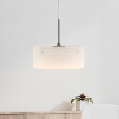 Paul Neuhaus LED hanglamp MARIKA, beige/wit, Ø 20 cm, glas, dimbaar