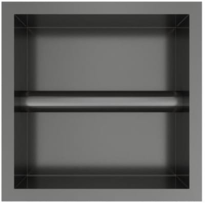 Hotbath &More Inbouwnis en Borstelgarnituur - 16 x 16 x 126 cm - Geborsteld Gunmetal PVD