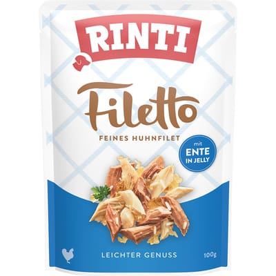 Voordeelpakket Rinti Filetto Zakjes in Gelei 48 x 100 g - Kip met Eend