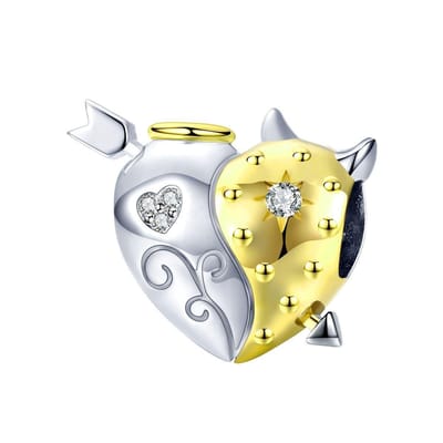 hart engel duivel bedel zirkonia | bedels voor armband | bead | Zilverana | geschikt voor alle bekende merken | 925 zilver | moederdag