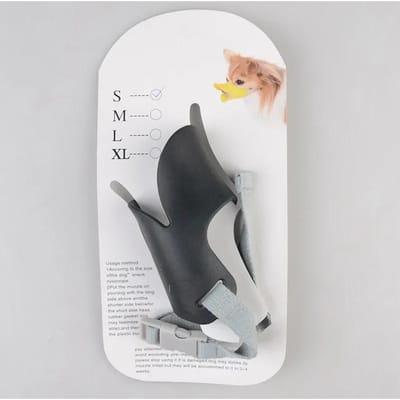 Hond Snuit Siliconen Eend Snuitmasker voor Honden Anti Bite Stop Barking Kleine Grote Hond Mond Snuiten Hond Accessoires M white
