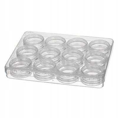 SP06 Standaard Opbergdoos met 12 Ronde Schroefdop Potjes