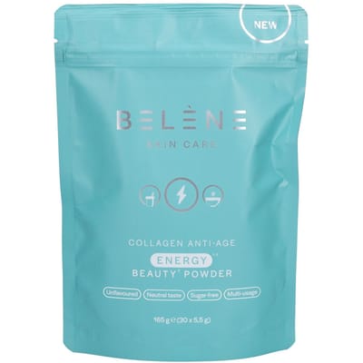 Belène | Collagen Anti-Age Energy Beauty Powder – 165g – Anti-Aging | Mooie & Jonger Uitziende Huid | Skincare ochtendroutine + Energie | Collageenpoeder – Vitamines B2, C, E – Zink – Cafeïne.