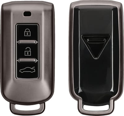 kwmobile autosleutel hoesje geschikt voor Mitsubishi 3-knops autosleutel hoes - TPU autosleutel behuizing - Beschermende auto sleutel case - Sleuteletui in mat zwart / zwart