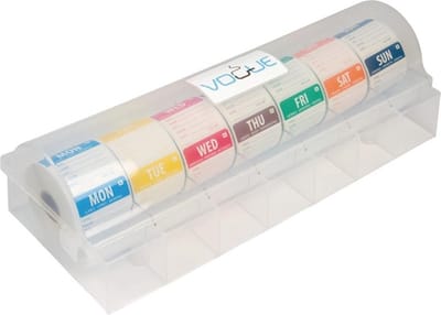 Vogue oplosbare kleurcode dagstickers met stickerdispenser