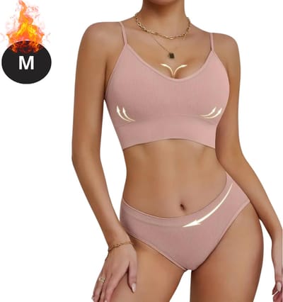 Bovista Lingerie Set Zonder Beugel - Zonder Bandjes - Push-up Bh's - Comfort Beha - Comfortabel - BH - Roze - Maat M