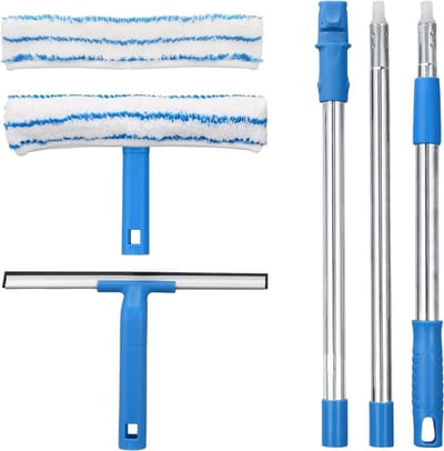 YOR® Ramenwasser Telescopisch - Ramenwasser - Ruitenreiniger - Blauw- 30cm x 12cm x 146cm