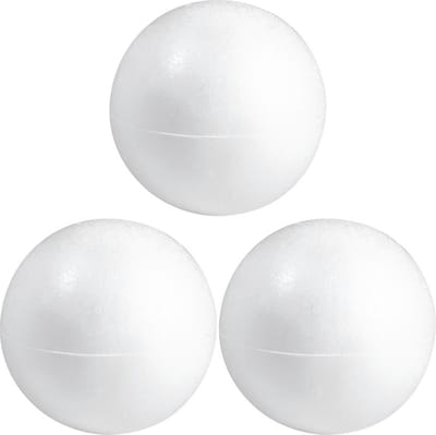 Piepschuim hobby vorm - 3x - bol - 30 cm - DIY knutsel figuren - halve schalen