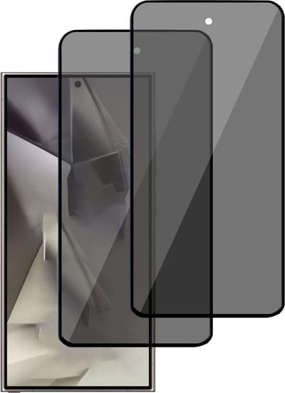 2x Privé Screenprotector geschikt voor Samsung Galaxy S24 Ultra - Privacy Beschermglas - Privacy Proteqt+