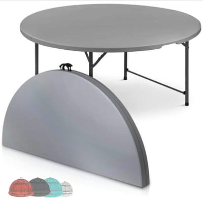 Opvouwbare Ronde Tafel - Klaptafel Feesttafel - Veelzijdig Gebruik - Geen Montage Vereist - 120 cm - Grijs