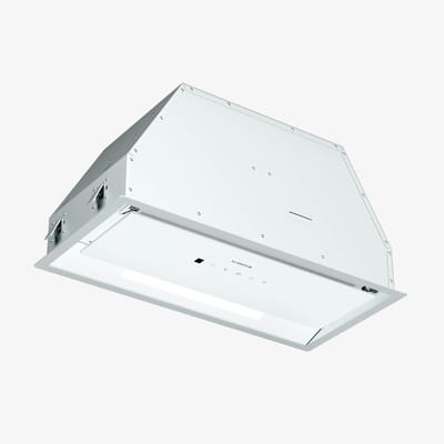 Klarstein Ventimate inbouwafzuigkap, 60 cm onderbouwafzuigkap met touchscreen bedieningspaneel, 390 m³/u luchtdebiet, energie-efficiëntie A+, stille DC-motor, LED-verlichting, koolstoffilter voor recirculatie, wit