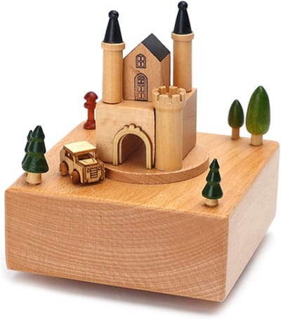 Houten Muziekdoos - Draaiende Speeldoos - Kinderkamer Decoratie - Elegante Melodieën - Diverse Maten
