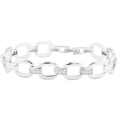 Luxenter Armband met schitterende zirkonia en rhodiumafwerking - Insio