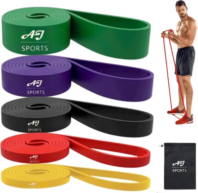AJ-Sports Pull up bands - Weerstandsbanden - Resistance Band - Fitness Elastiek - 5 verschillende Weerstanden - Sport - Fitness - Inclusief draagtas