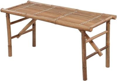 Opvouwbare Tuinbank - Bamboe Zitbank - Buiten Ontspannen - Inclusief Kussen - 118 cm - Rood Ruit