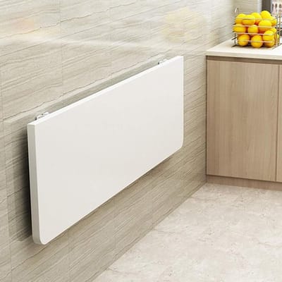 Klaptafel - Opvouwbaar Bureau - Ruimtebesparend Werken - Met Opbergvakken - 100x40cm - Naturel