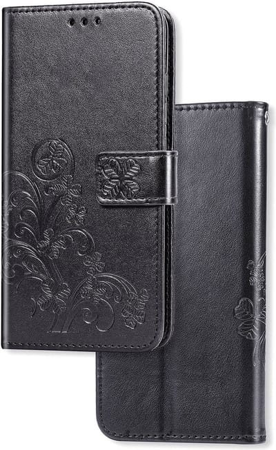 Hoesje geschikt voor Xiaomi 12 Pro - Bookcase - Pasjeshouder - Portemonnee - Bloemenprint - Kunstleer - Zwart