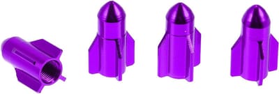 Decoratieve Ventieldoppen voor Auto en Truck - 4 Stuks Rocket Style - Paars Aluminium met Stofafdekking voor Banden