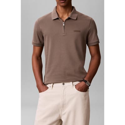 Calvin Klein Ss Slim Supima Zip Polo Bungee Cord Taglia: L | Polo Outlet | Uomo