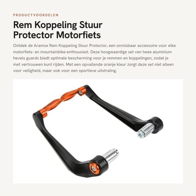 Dailygoods - Rem Koppeling Stuur Protector - Motorfiets Accessoires - Aluminium Hevels Guard Set - Oranje - Veiligheid en Bescherming - Geschikt voor...