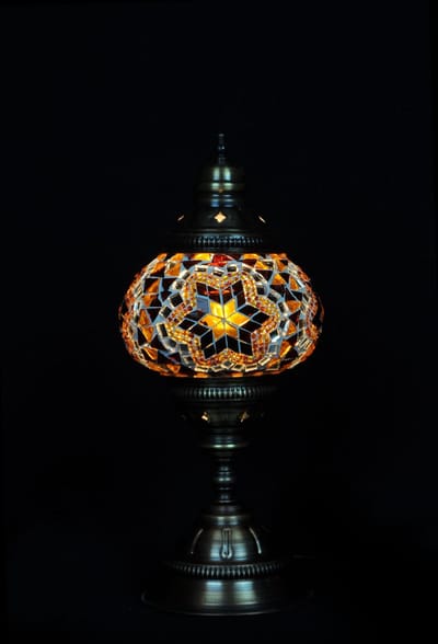 Turkse Lamp - Tafellamp - Mozaïek Lamp - Marokkaanse Lamp - Oosters Lamp - Authentiek - Handgemaakt - Bruin